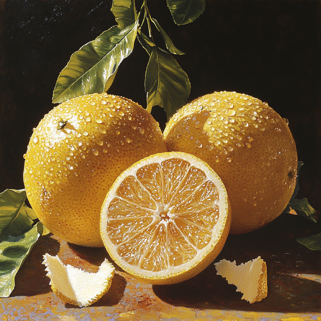 Caravaggio Inspired Fallen Citrus DIY paint by numbers