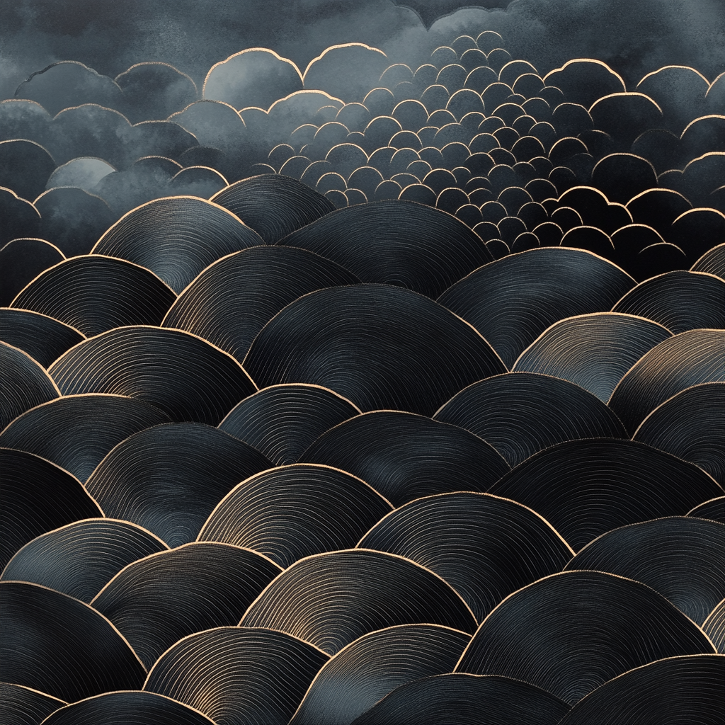 M.C. Escher Inspired Tessellated Ocean Paint by numbers art