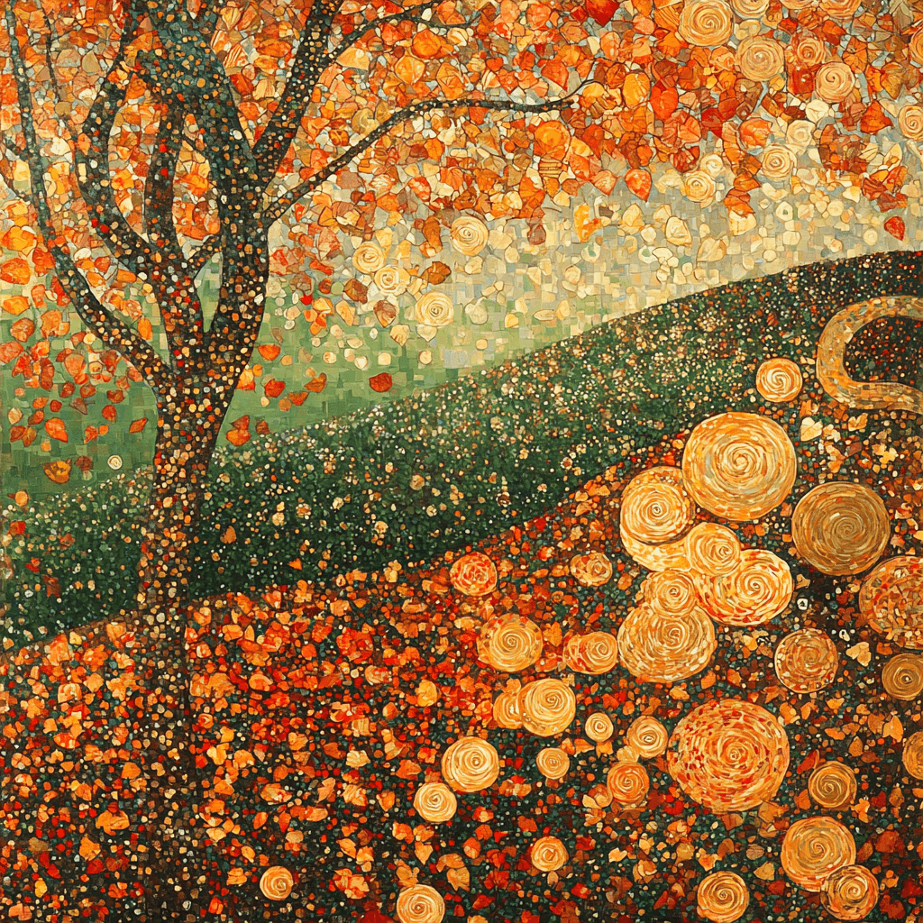 Gustav Klimt Inspired The Dance Of Autumn Leaves Paint By Numbers Kits