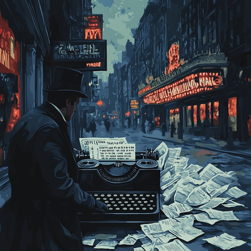 Spectral Typewriter Newsstand Paint by numbers art