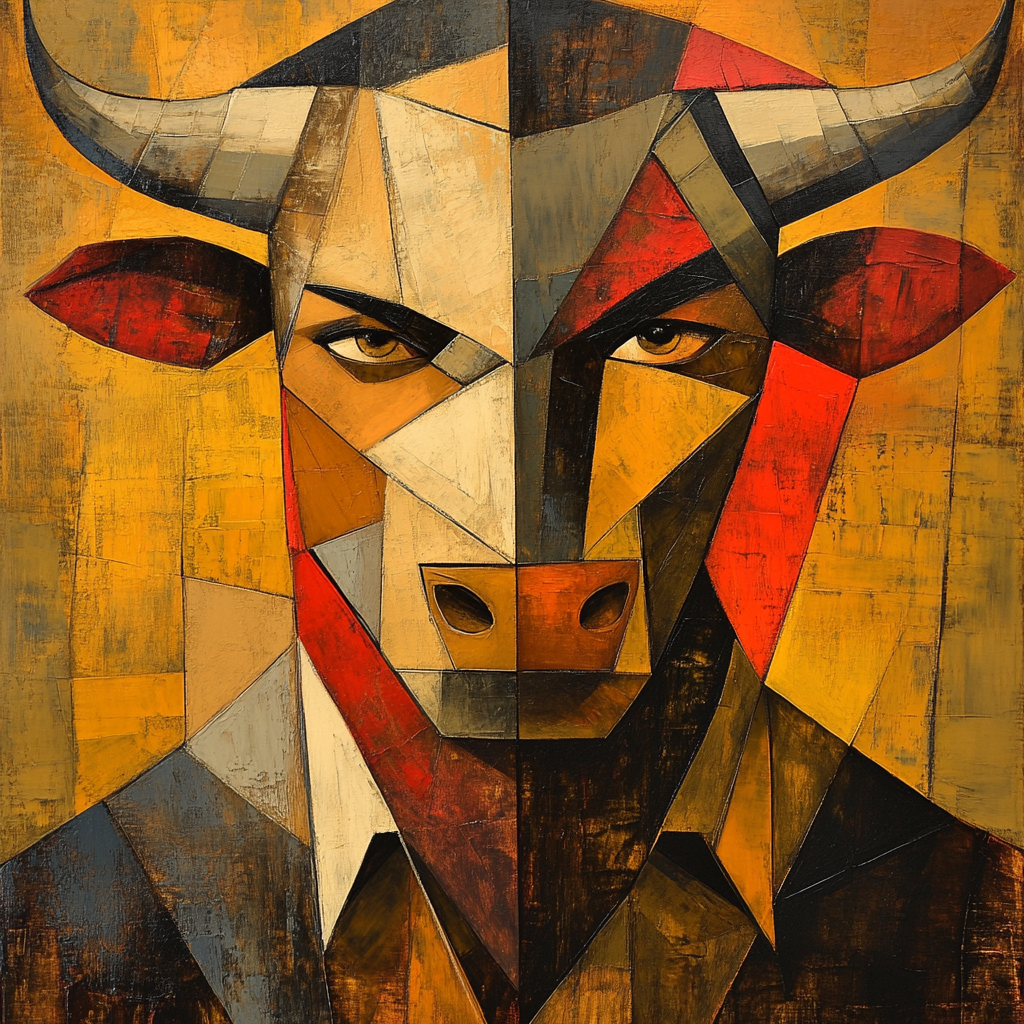 Picasso Inspired Bullfighter Portrait paint by numbers