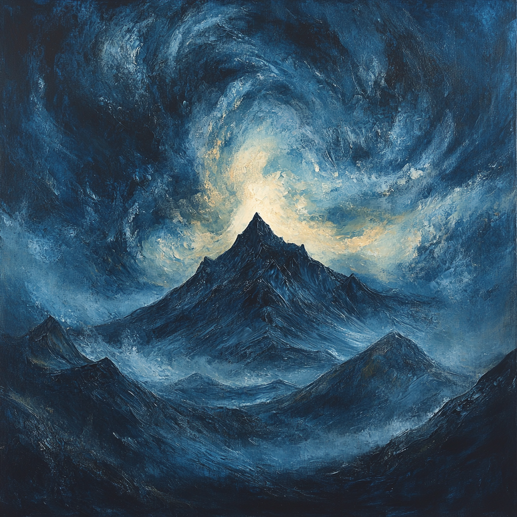 Frederick Varley Inspired Brooding Mountain Beneath Storm-Charged Sky paint by color