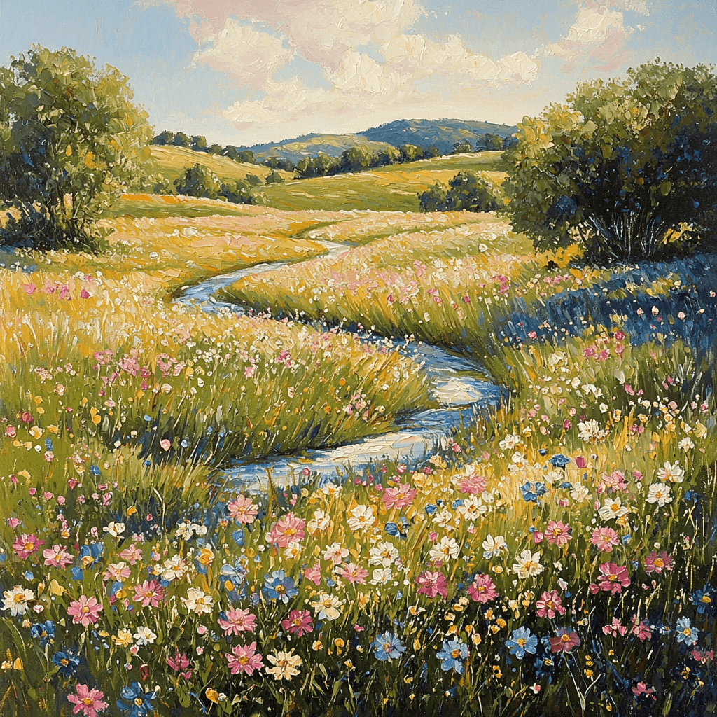 Pierre-Auguste Renoir Inspired Serene Meadow Delight Paint By Numbers Art