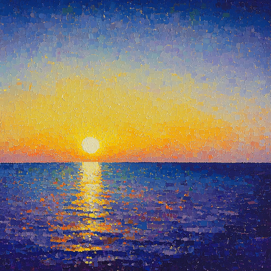 Georges Seurat Inspired Ethereal Dusk Paint By Number