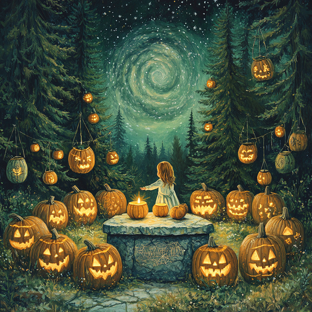 Forest Altar Pumpkin Nexus paint by color