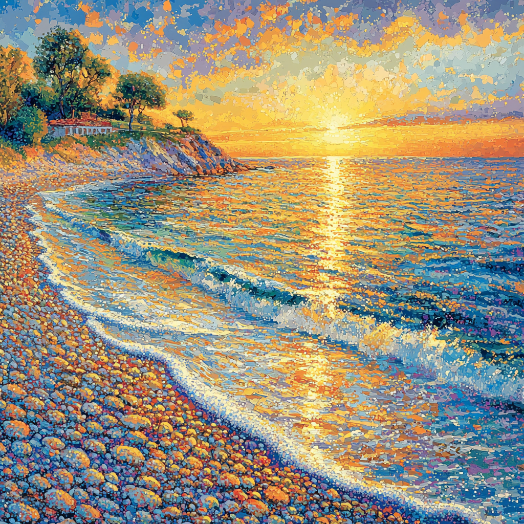 Georges Seurat Inspired Serene Coastal Vistas Paint By Number