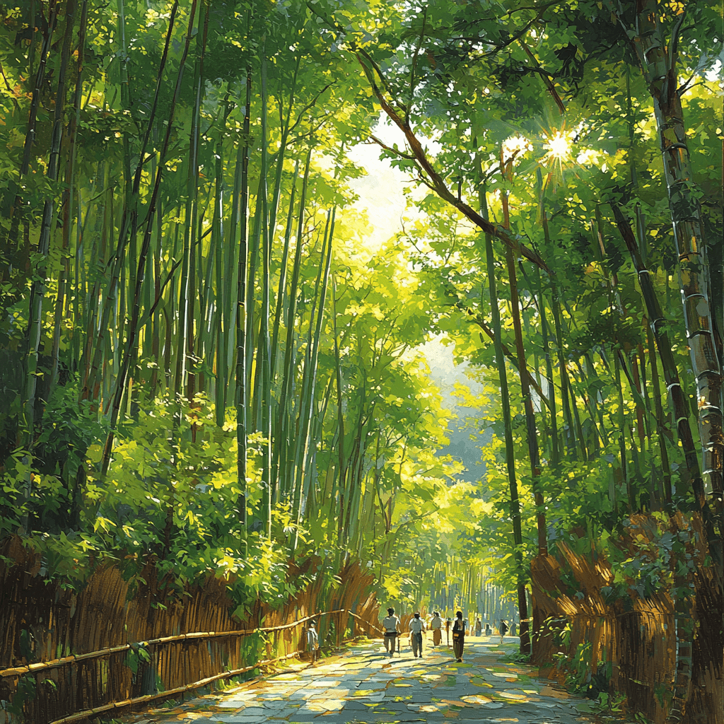 Bamboo Groves Of Arashiyama - Kyoto Numbered Painting Kits