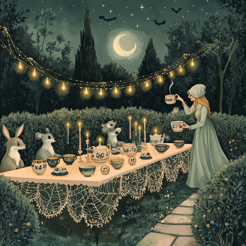 Ghostly Tea Party At Dusk Paint by numbers kits