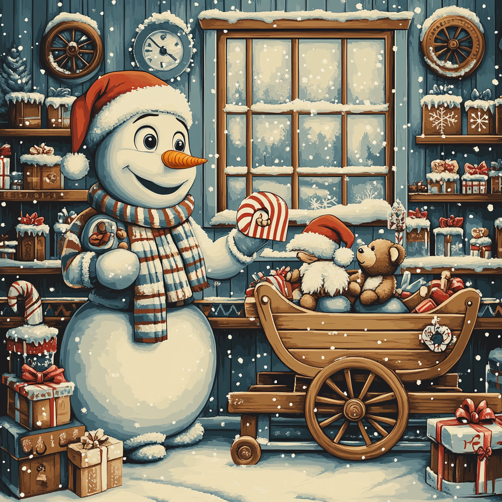 Olaf Winter Toy Workshop paint by color