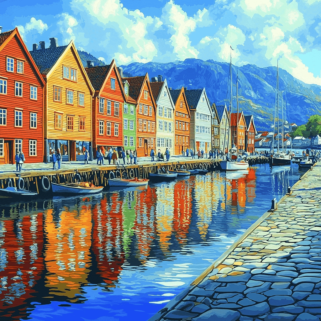 Bergen's Bryggen Wharf DIY Paint By Numbers