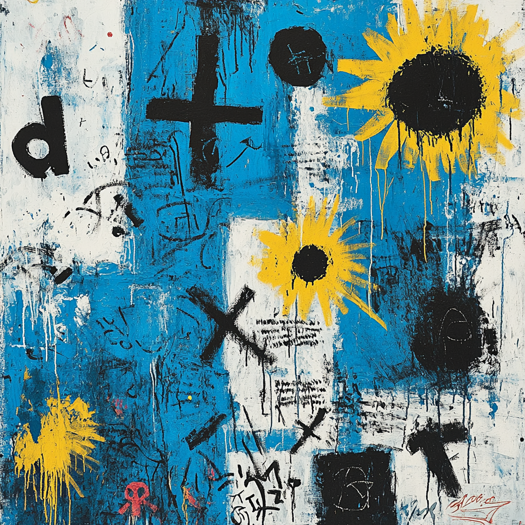 Jean-Michel Basquiat Inspired Riot Of Symbols DIY paint by numbers