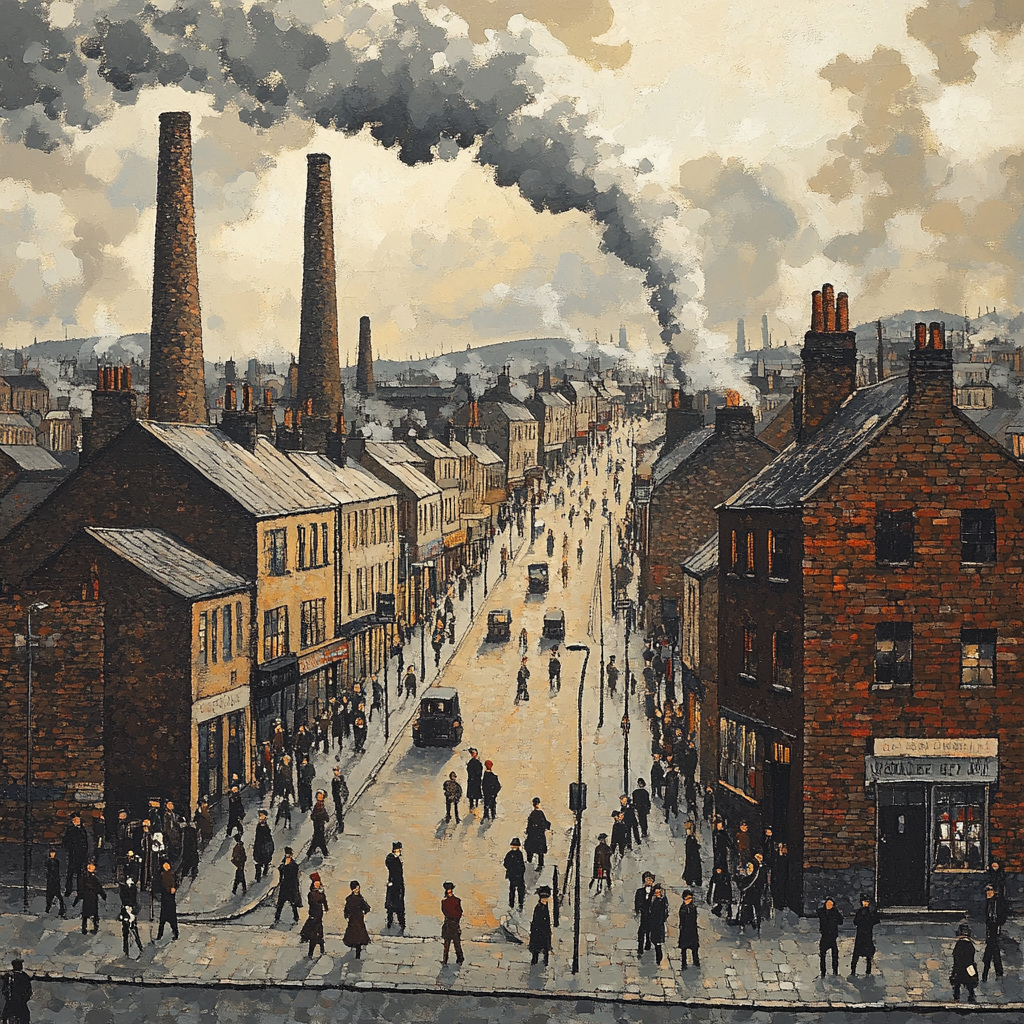 L.S. Lowry Inspired Industrial Cityscape DIY paint by numbers