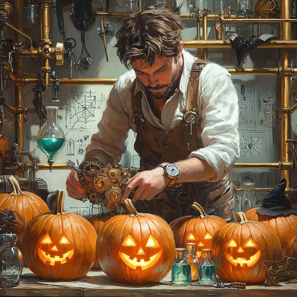 Laboratory Of Pumpkin Automata Paint by numbers kits