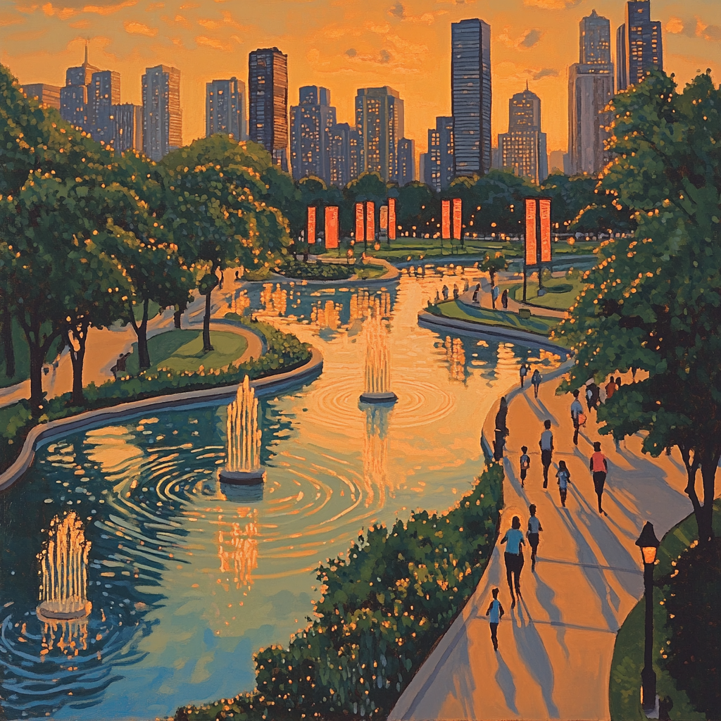 Centennial Olympic Park Skyline View Atlanta United States painting number kit