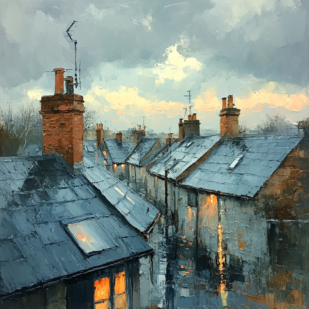 Claude Monet Inspired Rooftop View After Rain Painting by numbers kit