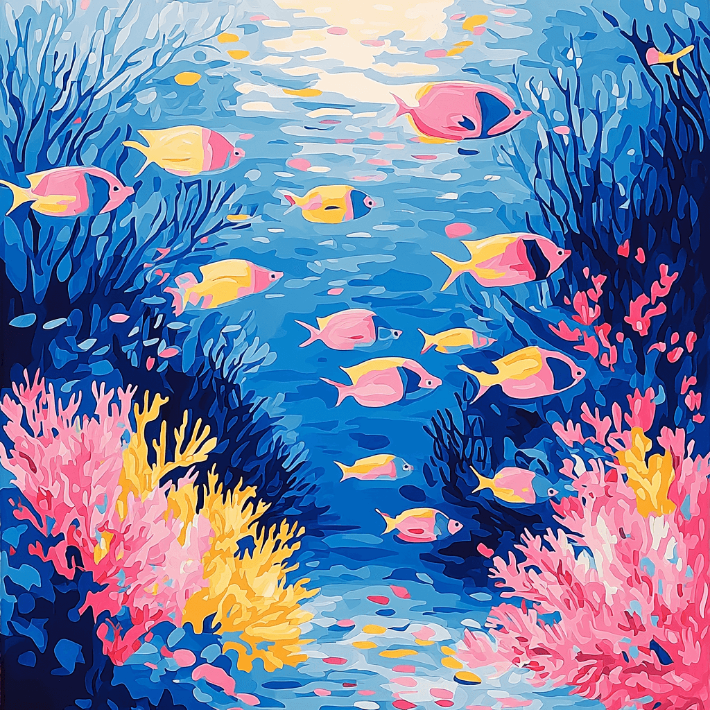 Claude Monet Inspired Underwater Serenity Painting Number Kit