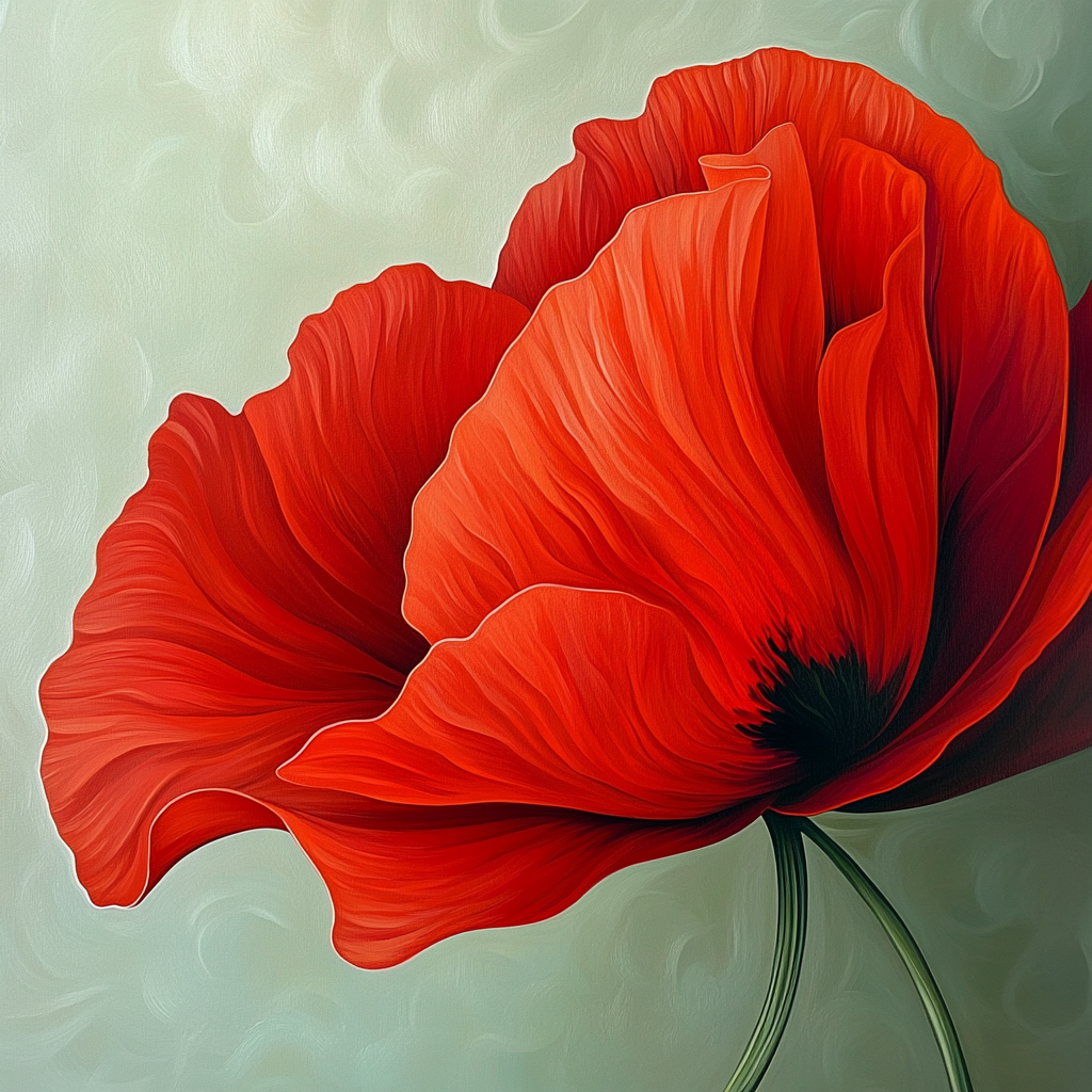 Georgia O’Keeffe Inspired Red Poppy painting number kit