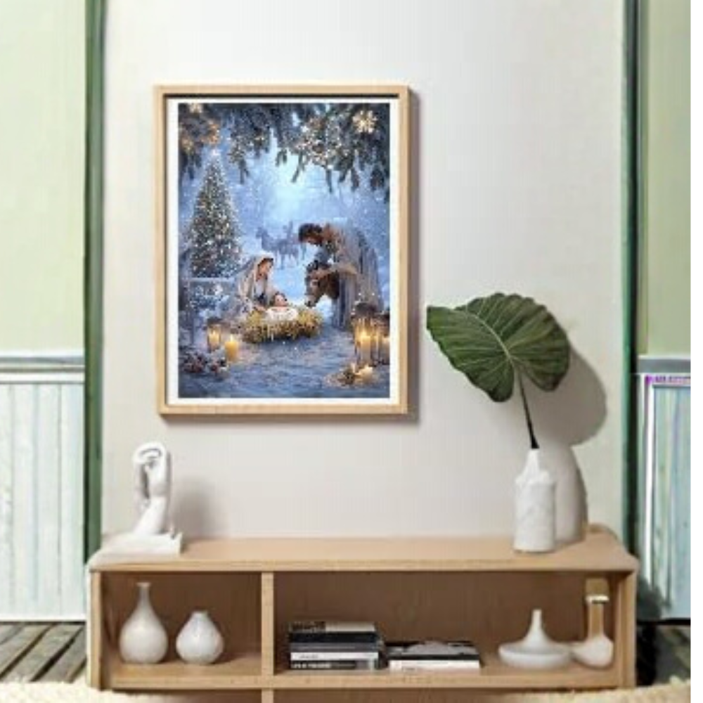 Christmas Paint by Numbers DIY Canvas Painting Kit 