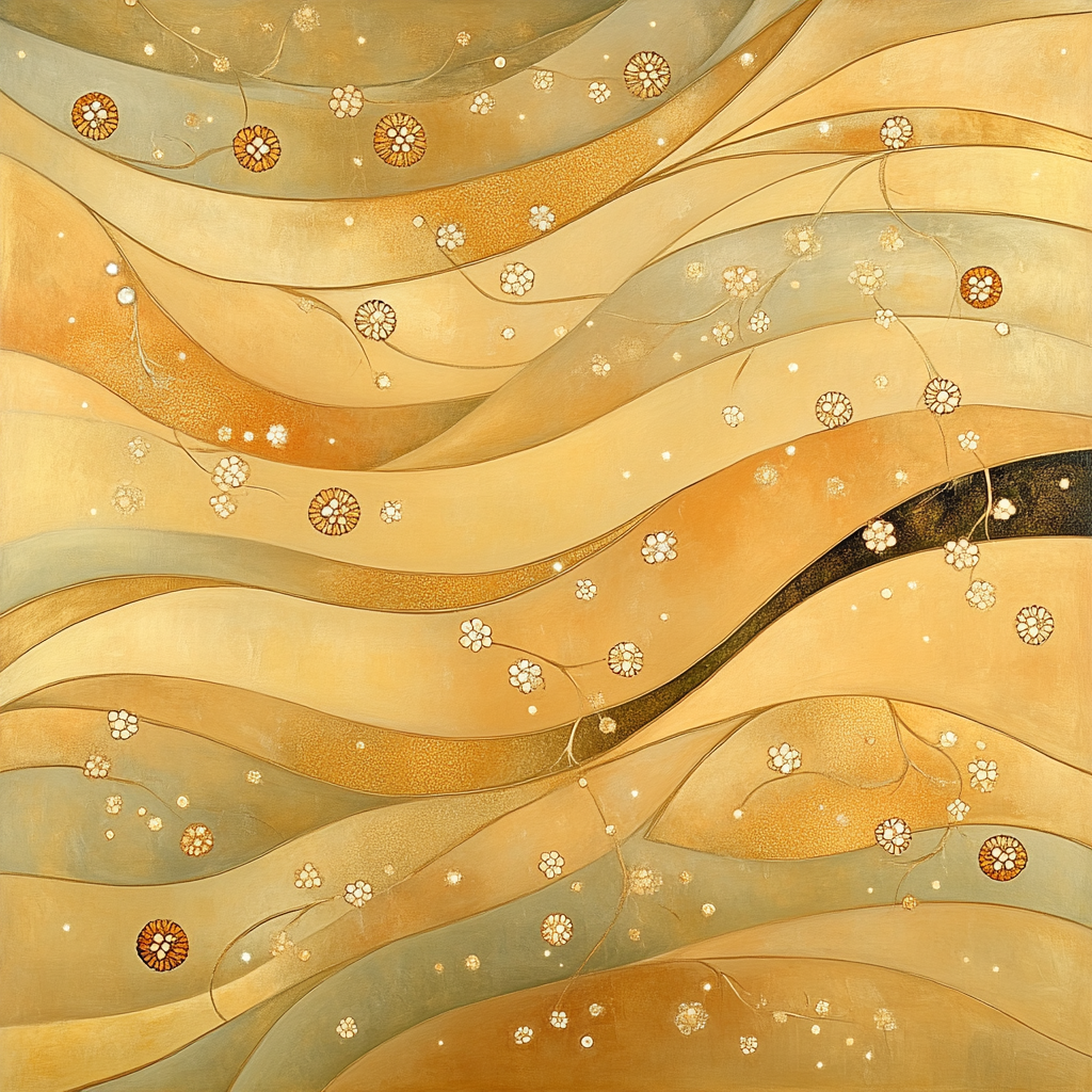 Gustav Klimt Inspired Whispering Vines paint by color