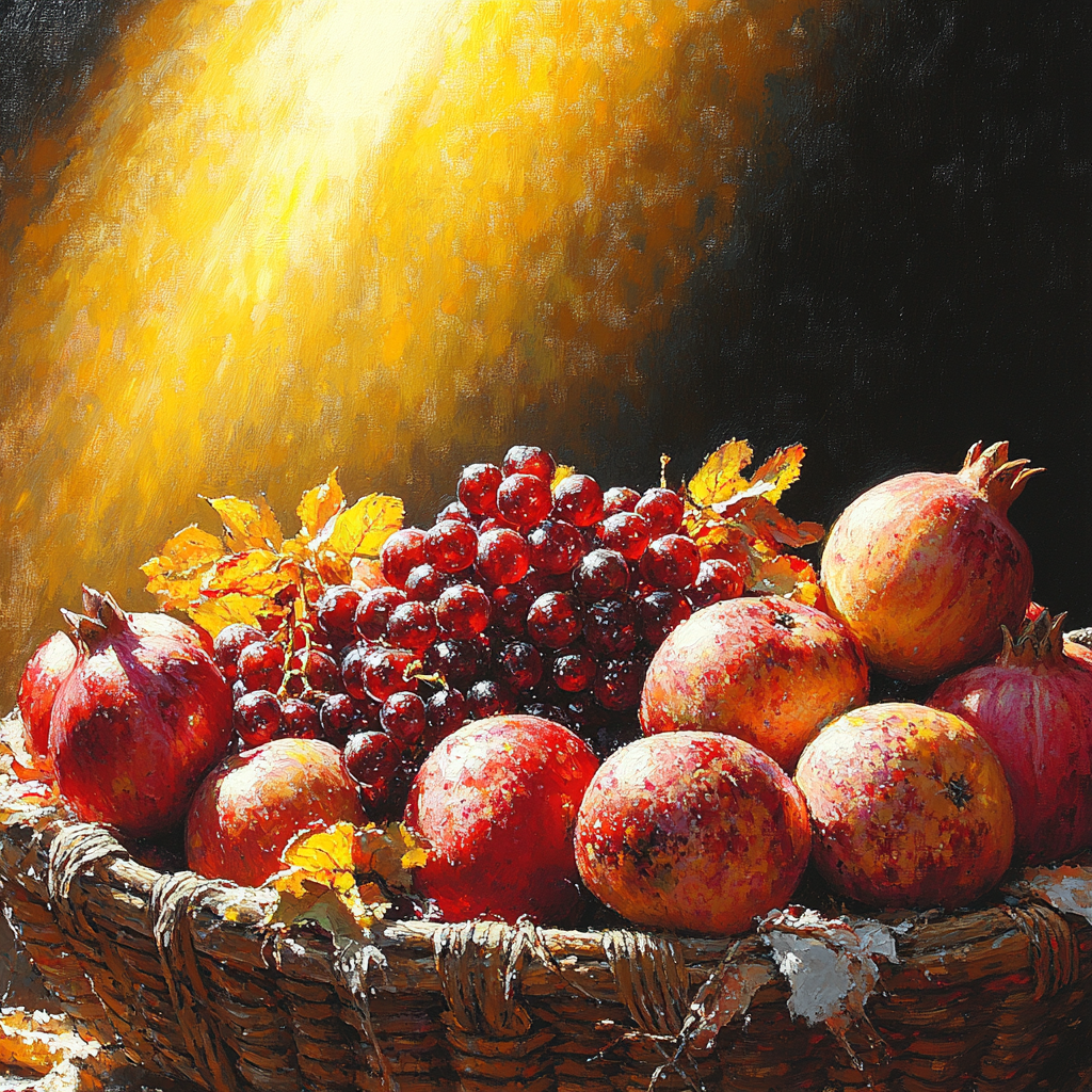 Caravaggio Inspired Decaying Fruit Basket Paint by numbers kits