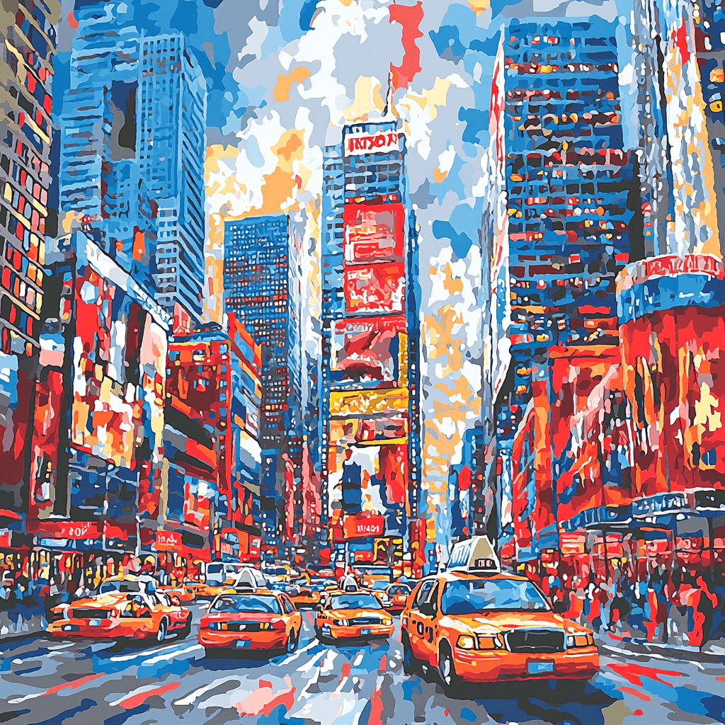 Contemporary Urban Art Style Inspired Dynamic Metropolis DIY Paint By Numbers