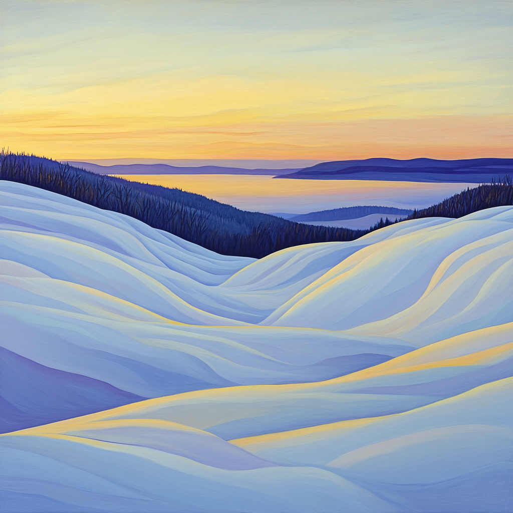 Lawren Harris Inspired Radiant Snowy Ridge At Dawn DIY paint by numbers