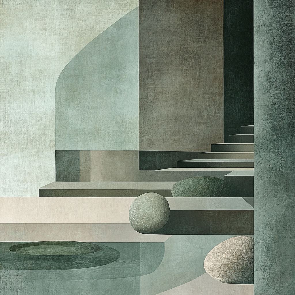 Zhao Mengfu Inspired Scholar Garden Abstract Paint by numbers kits