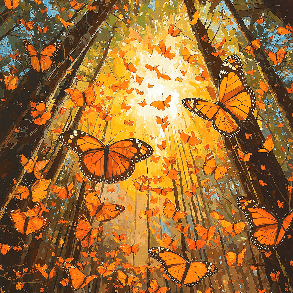 Monarch Butterfly Biosphere Reserve - Mexico Paint By Numbers Kits