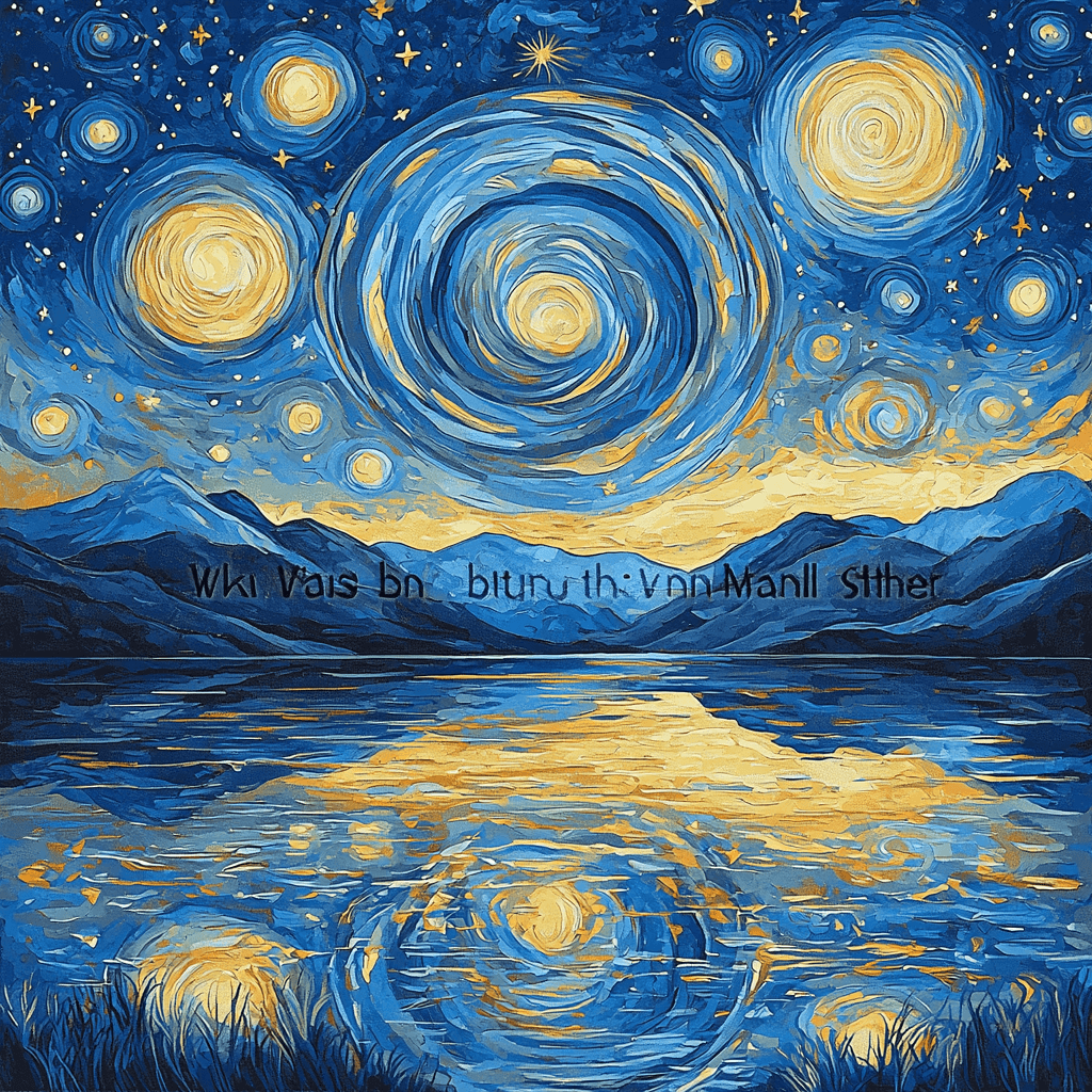 Vincent Van Gogh Inspired Starry Mountain Reflections Numbered Painting Kits