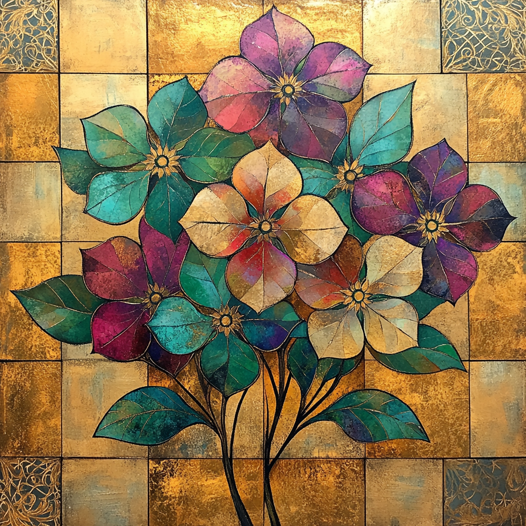 Gustav Klimt Inspired Floral Still Life paint by numbers