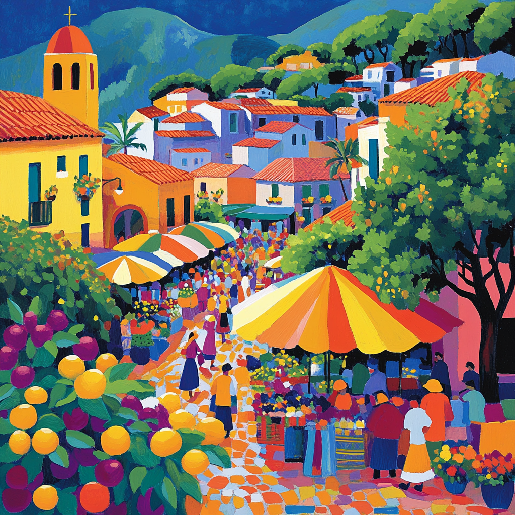 Henri Matisse Inspired Market Color Burst Number painting