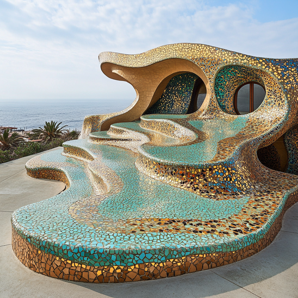 Gaudi Inspired Park Pavilion Paint by numbers art