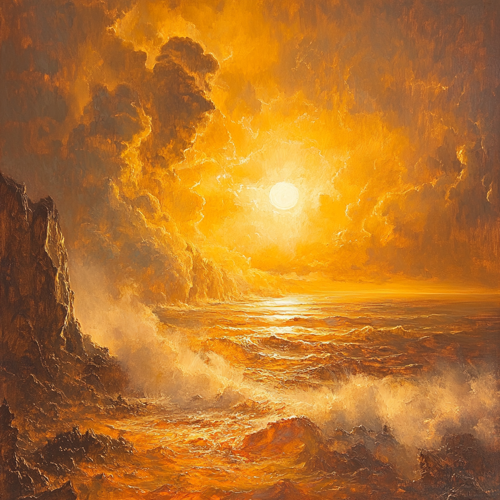 J.M.W. Turner Inspired Volcano At Dawn paint by numbers