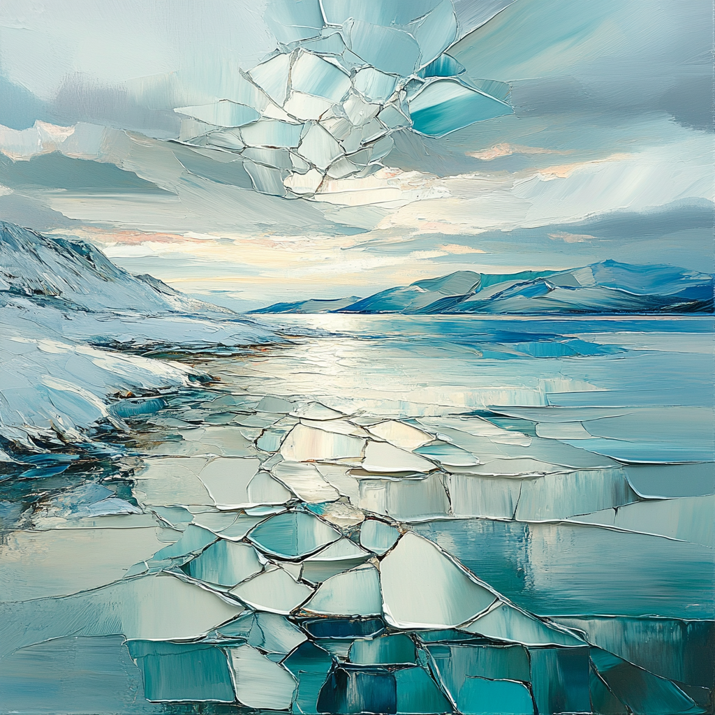 Jean-Paul Riopelle Inspired Arctic Mosaic Sky painting number kit