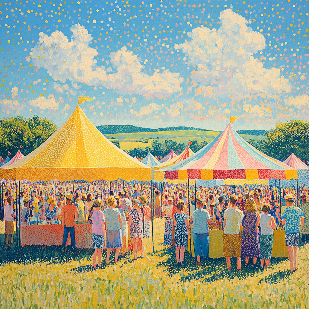 Seurat Inspired Summer Festival Paint by numbers art
