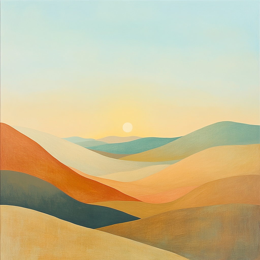 Georgia O’Keeffe Inspired Rolling Desert Hills Under Blue Sky Paint by numbers kits