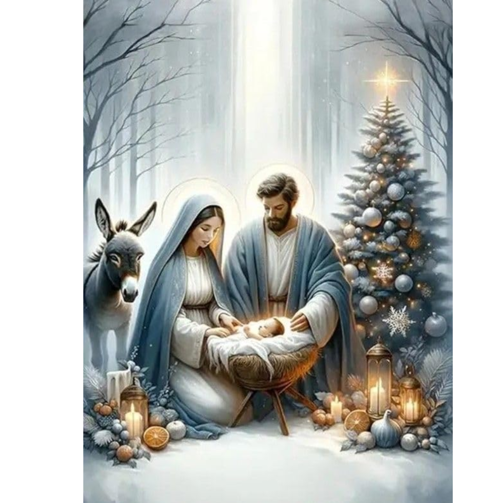 Christmas Paint by Numbers DIY Canvas Painting Kit 