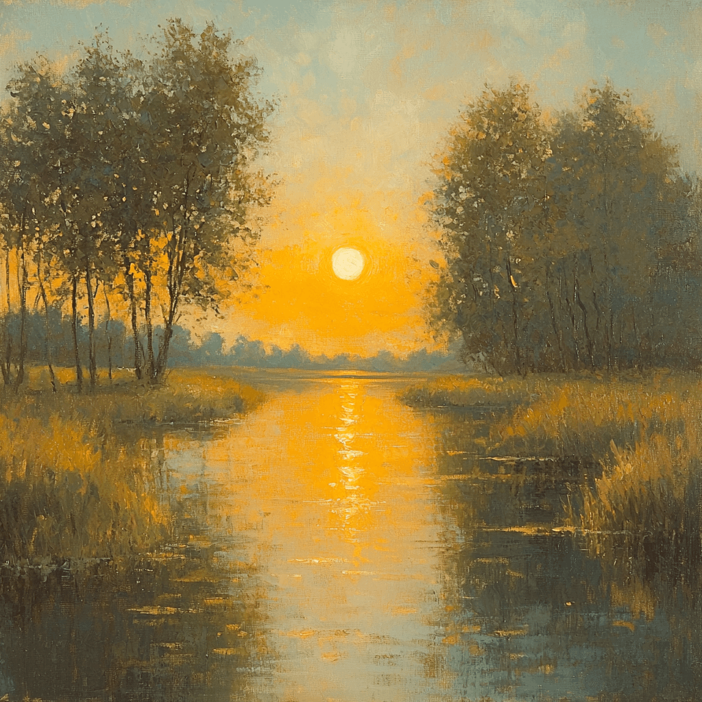 Claude Monet Inspired Monet's Golden Dusk Numbered Painting Kits