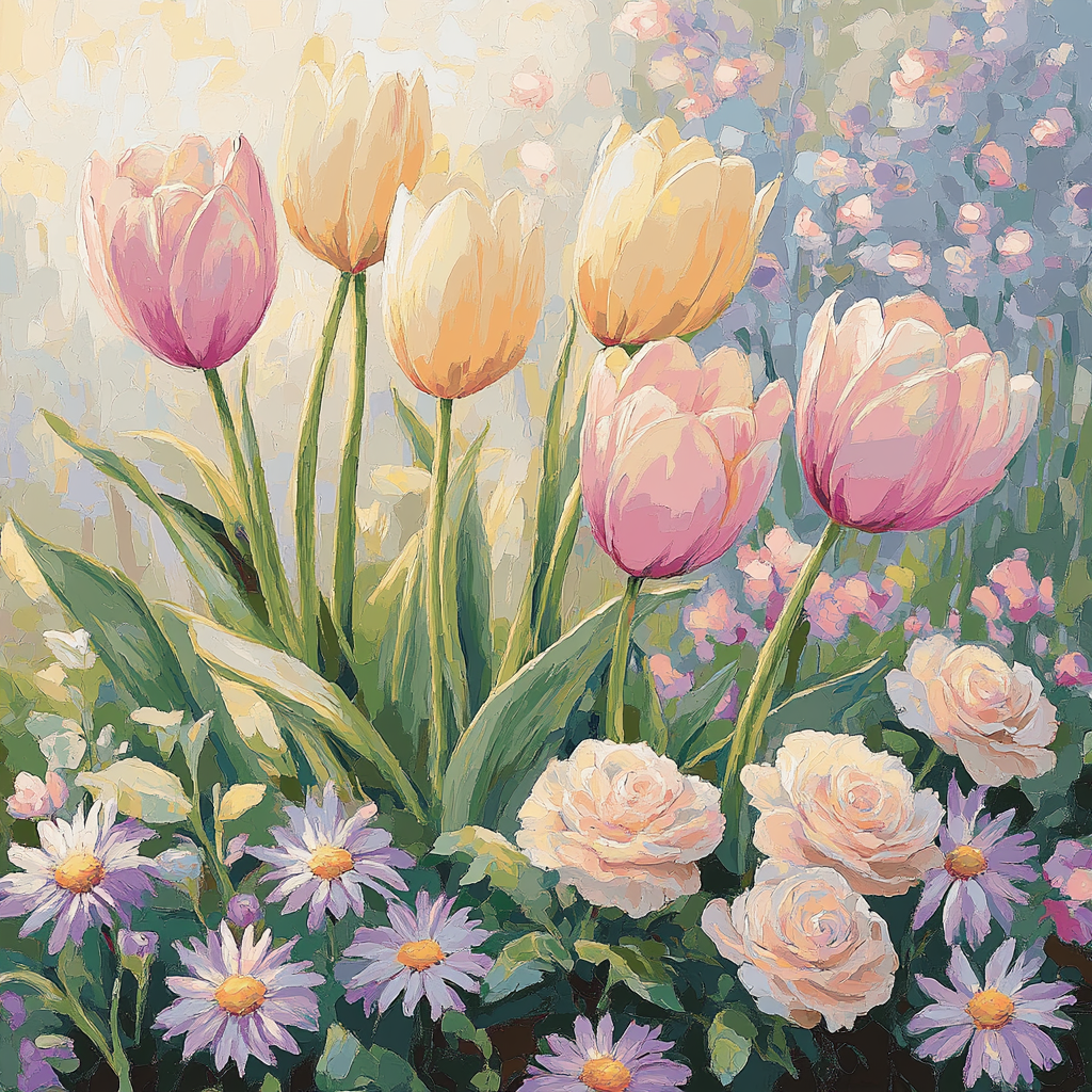 Monet Inspired Sunrise Gardens Paint by numbers art