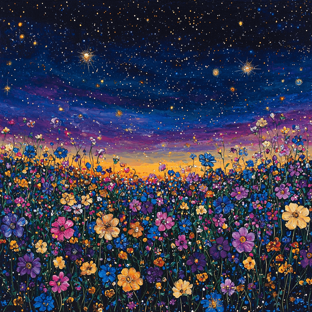 Salvador Dali Inspired Celestial Flower Fields Painting Number Kit