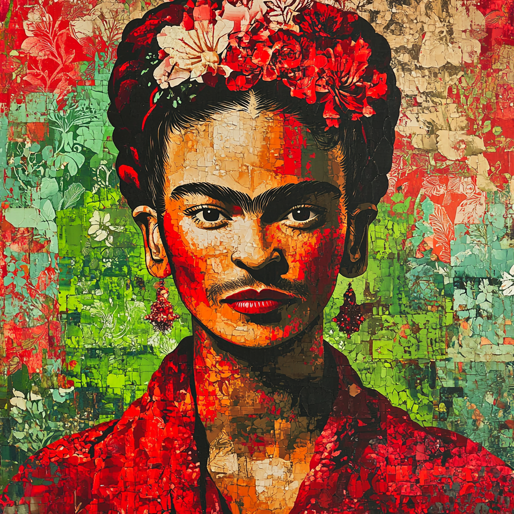 Kahlo Inspired Introspective Portrait Paint by numbers art