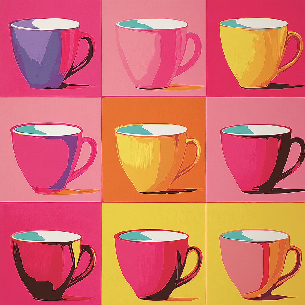Andy Warhol Inspired Pop Coffee Cups Numbered painting kits