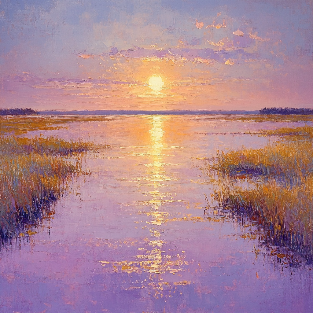 Claude Monet Inspired Sunset Over Lakes Painting by numbers kit