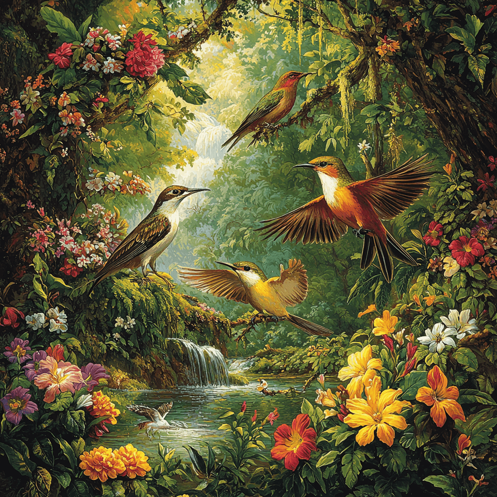 Audubon Inspired Majestic Animal Harmony Number Painting