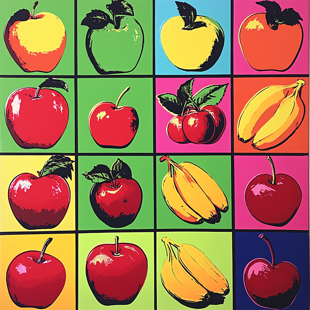 Andy Warhol Inspired Fruit Pop Art Numbered painting kits