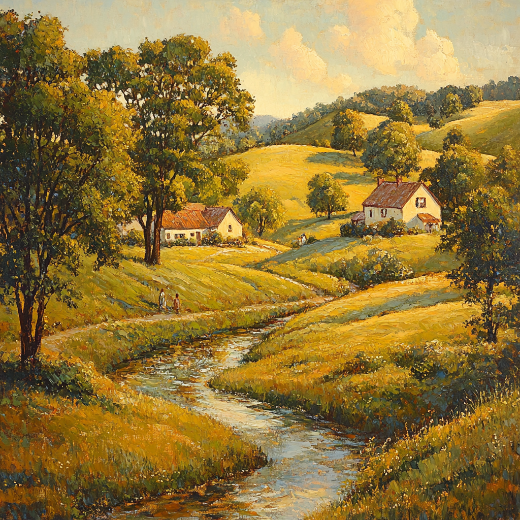 Giorgione Inspired Pastoral Landscape painting number kit