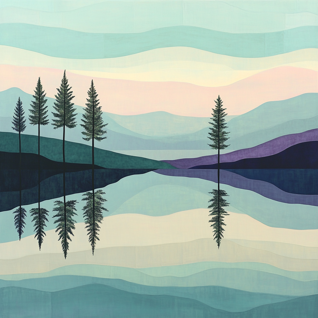 Lawren Harris Inspired Mystical Northern Lake Dawn Numbered painting kits