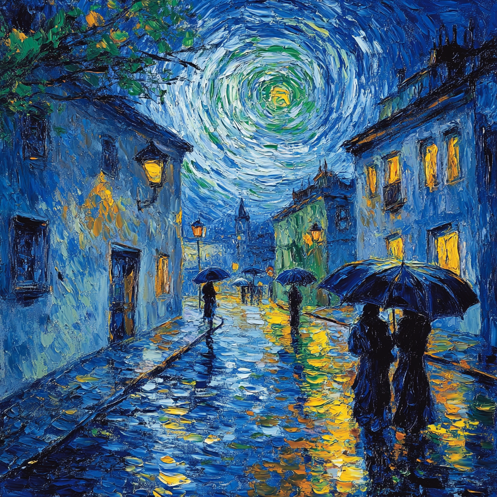 Munch Inspired Evening Rain DIY paint by numbers