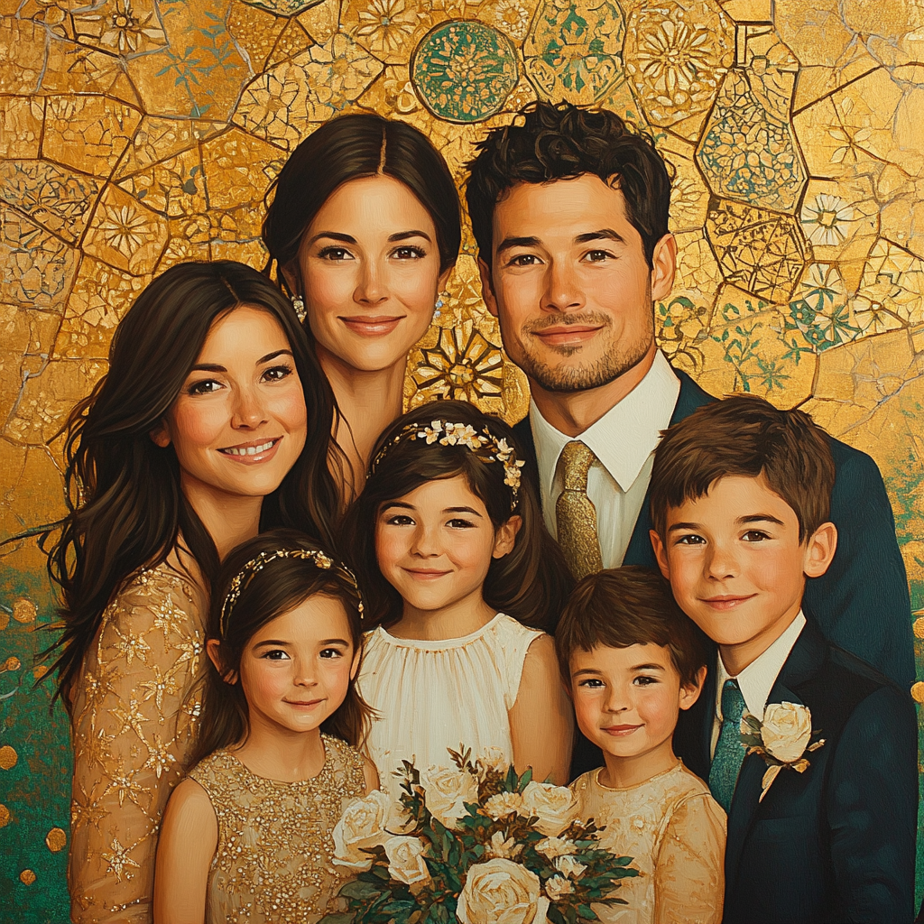 Gustav Klimt Inspired Family In Gold DIY paint by numbers