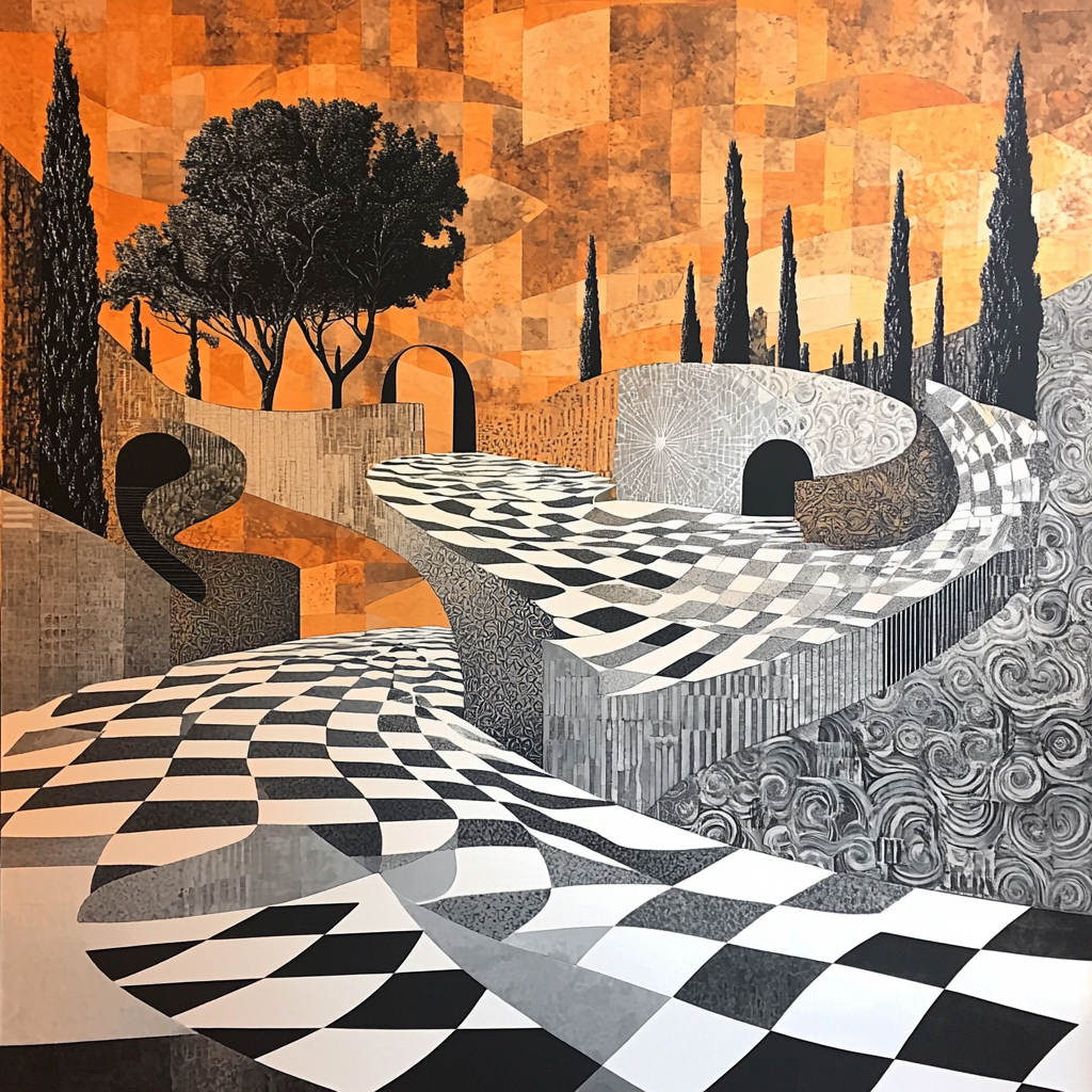 M.C. Escher Inspired Dimension Shift Paint By Numbers